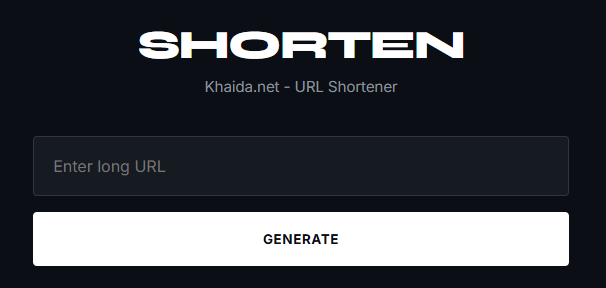 Kuvakaappaus projektista URL Shortener